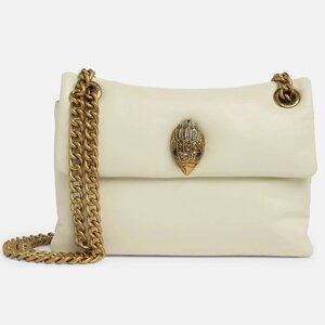 Kurt Geiger London The Kew Mini Shoulder Leather Bag Bone Ivory Gold Chain New